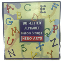 Dot Letter Alphabet Rubber Stamp Set 30 pc Hero Arts New Sealed Vintage 1997 - £11.54 GBP