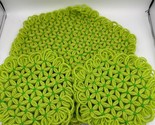 Vtg Green Floral Woven Large Trivet Pad Pot Holders 3 pcs Love &amp; Money - £14.46 GBP