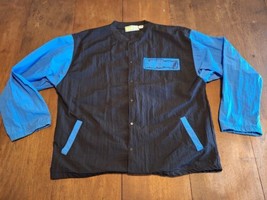 Vintage 80&#39;s/90&#39;s B-Club Skate Surf Nylon Windbreaker Jacket Black/Blue Sz L/XL - £14.87 GBP