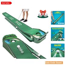 Luxury Putting Green Mat - 8ft Velvet Turf with Precision Features &amp; Sta... - $100.93