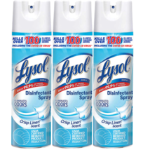 3 PACK -Lysol Disinfectant Spray - Crisp Linen Scent, 19 oz New - £15.84 GBP