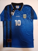 Lionel Messi Argentina 1994 World Cup Stadium Retro Blue Away Soccer Jersey - £86.52 GBP