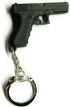 Black Firearms Keychain Protection Purse Zipper Car Auto Keys 1 1/4&quot; x 2&quot; - £19.43 GBP