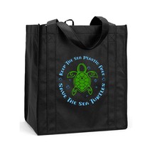 Reusable Save a Turtle Shopping Bag, Sea Turtle Grocery Bag, Sea Turtle Bag - £11.57 GBP