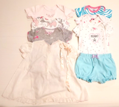 Lot of 8 Baby Girl Clothes 0-3 months 3 months  Carter&#39;s Child of Mine Gerber - £9.49 GBP