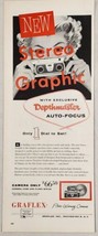 1950&#39;s Print Ad Graflex Stereographic Auto-Focus Cameras Rochester,New York - £13.80 GBP