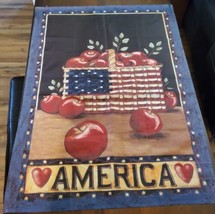 America Patriotic Garden Flag indoor Outdoor 28x40 Door Hanger Apples Ba... - $23.21