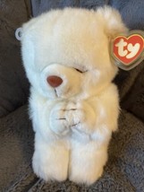 Ty Classic 1995 Faith The White Praying Bear Plush 4th Gen W/ Tags Vintage 10&quot; - £7.86 GBP