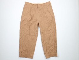 Vtg 40s 50s Mens 36x26 Silk Brocade Pleated Wide Leg Pants Trousers Beige USA - £159.20 GBP