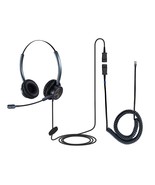 Desk Phone Headset With Noise Cancelling Microphone,Telephone Headphone ... - £25.88 GBP