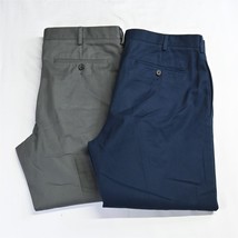 Lot 2 Lands&#39; End 37 x 29 Navy Blue Gray Traditional Fit Classic Mens Chino Pants - £23.97 GBP