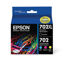 EPSON PRINTERS AND INK T702XL-BCS T702 XL BLACK AND COLOR INK CARTRIDGE - $159.38