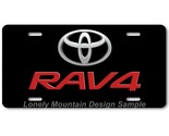 Toyota Rav 4 Inspired Art Red on Black FLAT Aluminum Novelty License Tag... - $17.99