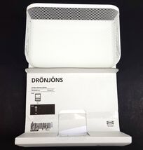 IKEA DRONJONS Wall Dtorage with Basket Shelf Hooks White 11¾ × 4 × 17" New - $32.02