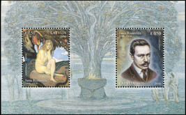 Latvia 2016. 150th Anniversary of the Birth of Jaņis Rozentāls (MNH OG) S/S - £2.36 GBP