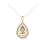 10K Yellow Gold 0.18Ct Dancing Diamond  Pendant Necklace - $369.99