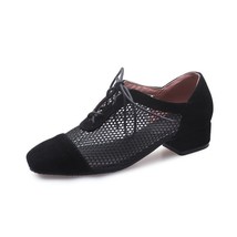 ZawsThia 2020 spring summer air mesh hallow lace up woman shoes square low heels - £59.46 GBP
