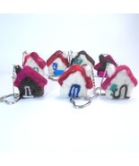 Felted house key chain charm House keychain Keyfob Needle felt house Lig... - $23.04 CAD