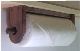 Paper towel hold/ wall or under  wood Red mahogany - $39.50