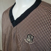Pebble Beach Men&#39;s Golf Windbreaker Size XL Pullover Jacket V Neck Houndstooth - £15.43 GBP