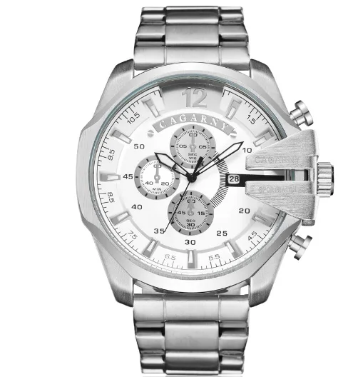 Mens     Steel Watch Men Cagarny Casual Male Wrist Watch   Masculino Dropship - £99.66 GBP