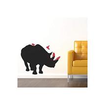 Harmony - Rhino with Birds at Rest Wall Decal - 33&quot; wide x 27&quot; tall - £36.34 GBP