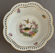 Bavarian Schumann Germany Lattice Reticulated Fowl Bird Floral Dish  - $4.00