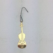 Gold Violin Christmas Tree Ornament Holiday Decoration 2.25&quot; - £11.95 GBP