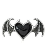 Alchemy Gothic Black Soul Ring Black Heart Demon Wing Fine Pewter Blacks... - £19.50 GBP