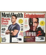 Lot 2 Ryan Reynolds Entertainment Weekly May 11 2018 &amp; Men&#39;s Health Sept... - £5.91 GBP