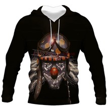  3D printing 2021 new long-sleeved sweater with horror pattern hoodie retro  fas - $66.62