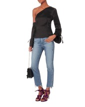 NWT Intermix Verona Asymmetric One Shoulder Grommet Tie Sleeve Top Shirt... - $95.00