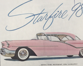 1950s Pink GM Oldsmobile Starfire 98 Advertising Print Ad 9.5&quot; x 12.5&quot; - $13.99