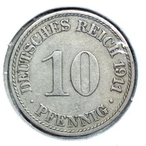 1911 A German Empire 10 Pfennig Coin - £7.00 GBP