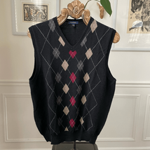 Club Room Argyle Sweater Vest Merino Wool M - $335.42 MXN