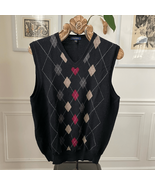 Club Room Argyle Sweater Vest Merino Wool M - $335.69 MXN