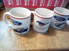 Lot of 3 Officially Licensed Ford Mustang Coffee Mugs 1972 Sprint 1999 C... - $14.84