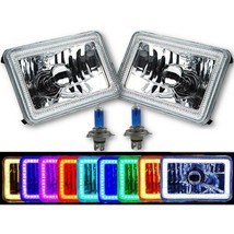 4X6&quot; RF Color Change RGB SMD LED Shift Halo Angel Eye Headlight Light Bulbs Pair - £119.58 GBP