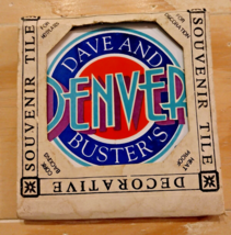 Dave And Buster&#39;s Denver State Souvenir Tile Decorative For Hotplates Cork Back - £10.96 GBP