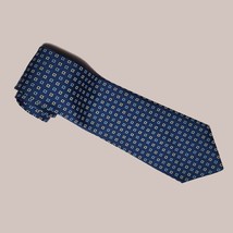 REGAL Men Dress Blue Tie With Geometric Pattern 4&quot; wide 57&quot; long - £5.40 GBP