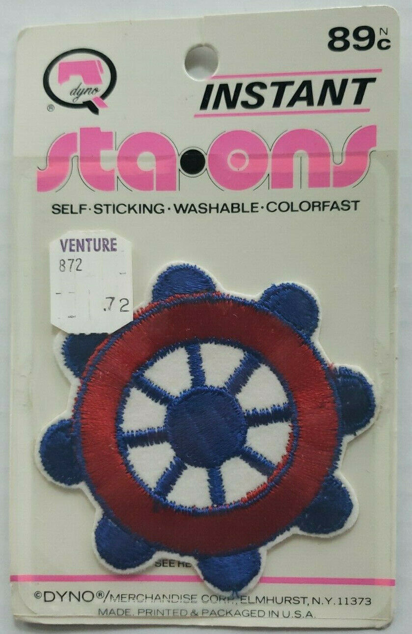 Vintage Nautical Patch Self Sticking Embroidered Dyno Brand Sta-Ons PB11 - $9.99