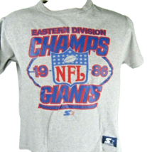 1986 Super Bowl New York Giants T-Shirt Sz. Medium Starter Label USA Distressed - $16.71