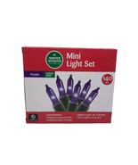 140 Lights Purple String Lights Christmas Mini Light Set Lighted length 28&#39; - $9.89