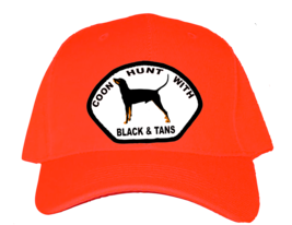 Cap Hat Orange Solid Back Black &amp; Tans Coonhound Coon Dog - $20.99
