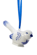 Kurt S. Adler Handpainted Porcelain Delft Blue Bird Christmas Ornament Style A - £4.77 GBP