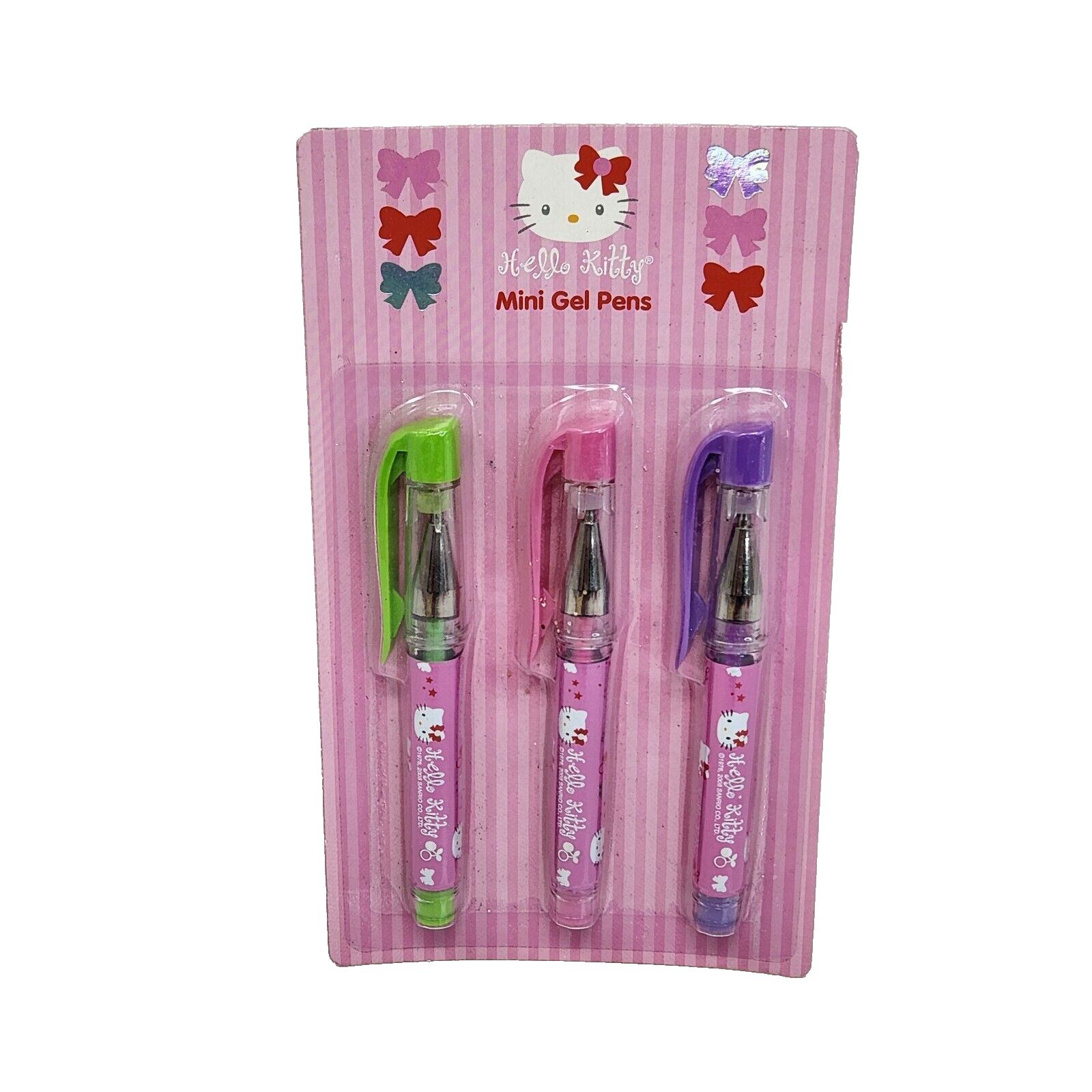 2008 SANRIO HELLO KITTY MINI GEL PENS NEW SEALED 3 PENS TOTAL - $11.40