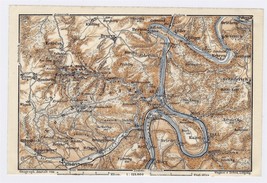 1925 Vintage Map Of Vinicity Of Zell Beuren Bad Bertrich Alf Bremm Germany - £20.76 GBP