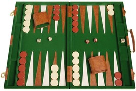 Open Box! 18&quot; Deluxe Middleton Games Backgammon Set - Green Velour - £51.19 GBP