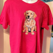 Adorable red Golden Retriever t-shirt abstract colors must see new size M - $13.99
