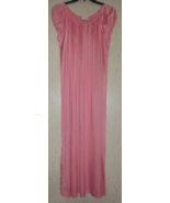 EXCELLENT WOMENS VTG SHADOWLINE LONG PINK NYLON NIGHTGOWN  SIZE S   MADE... - $45.86 CAD
